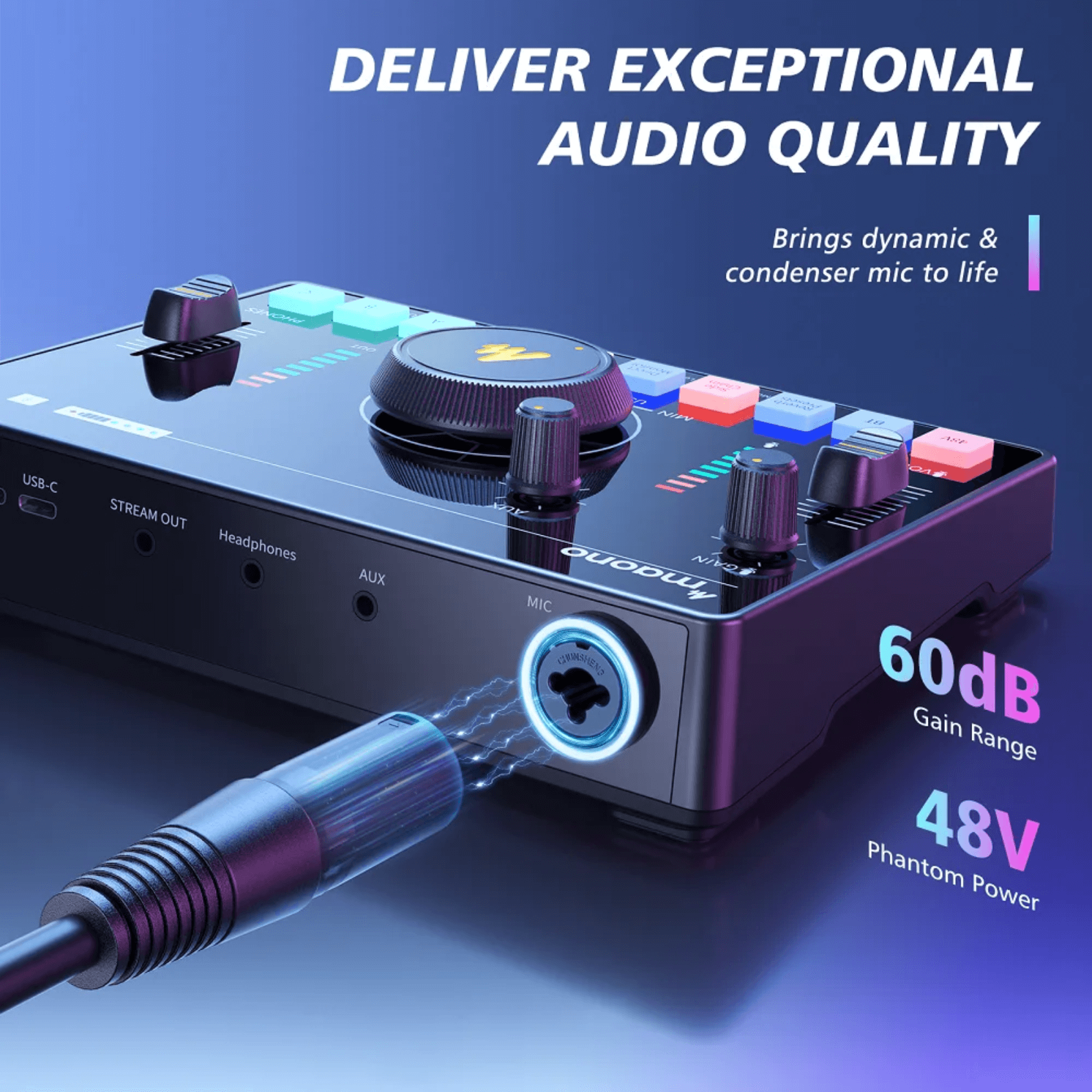 Maono AMC2 Neo One-Stop Streaming Audio Mixer & Sound Card AU-AMC2 NEO