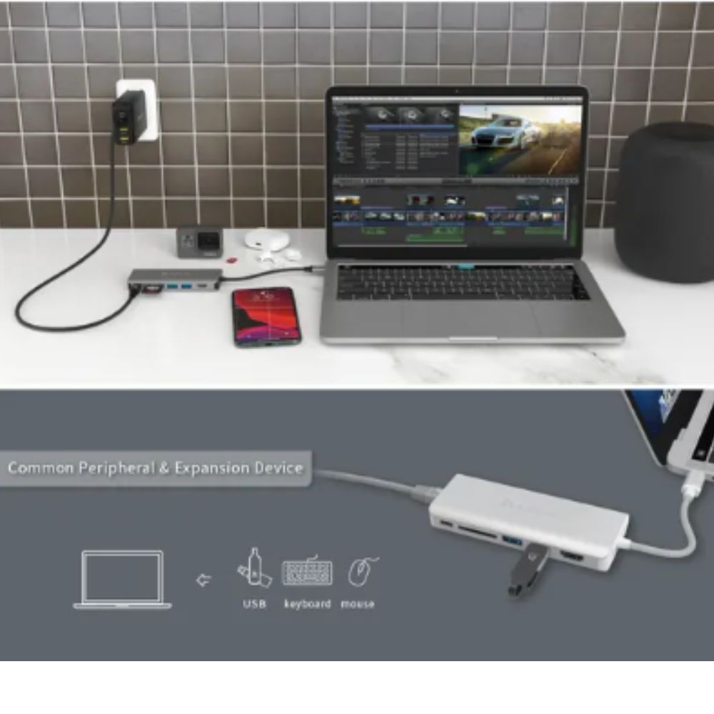 ADAM elements CASA HUB A01 USB-C 3.1 6 port Hub | PD 100W Input