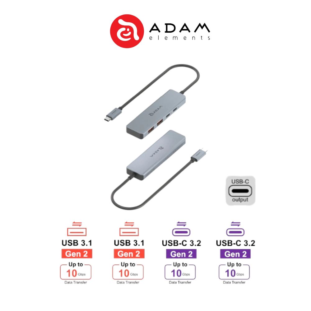 ADAM elements CASA HUB A04 USB-C Gen2 SuperSpeed 4-in-1 Hub