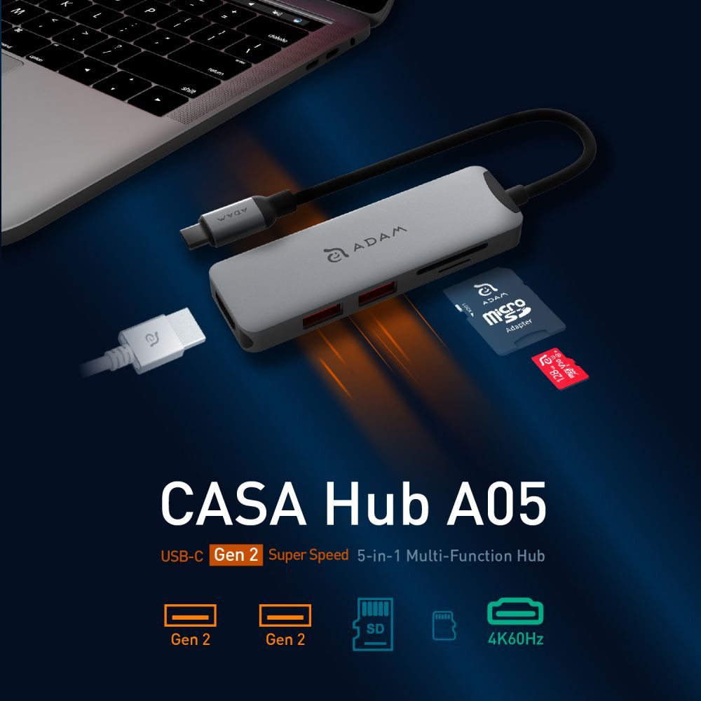 ADAM elements CASA Hub A05 USB-C 3.1 Gen 2 & 4K60Hz 5in1 Hub