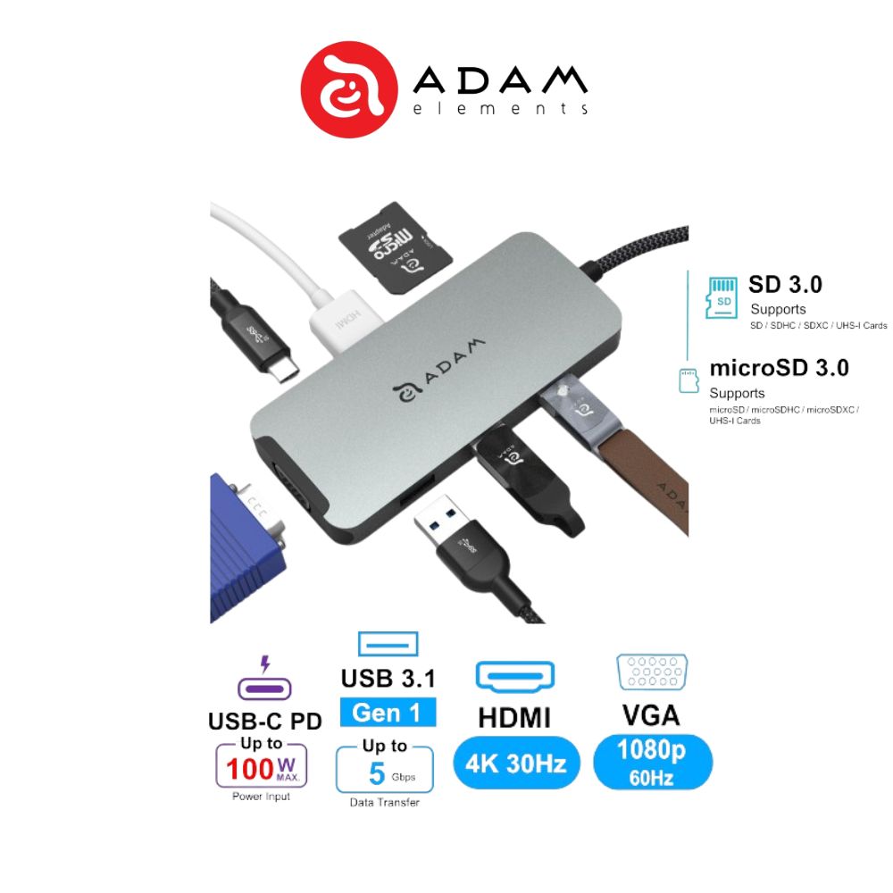 ADAM elements CASA HUB A08 USB-C 3.1 8 port Hub