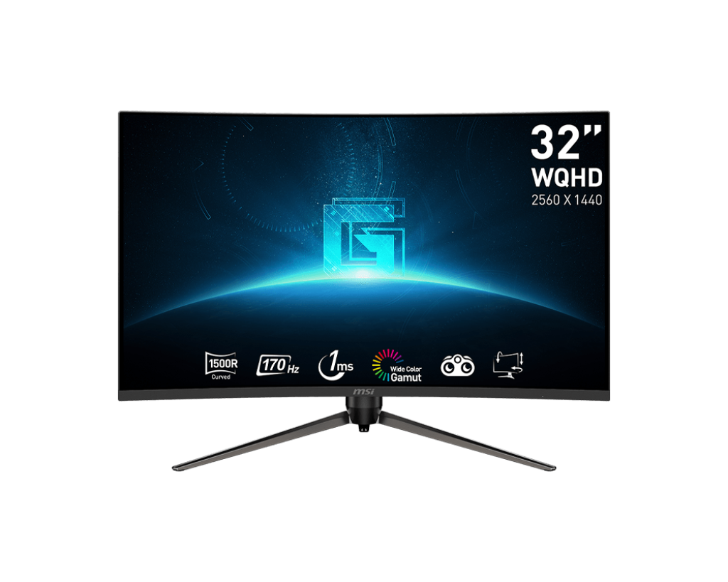 MSI G32CQ5P 31.5" Gaming Monitor | Curved 1500R | 1ms(MPRT) | 170Hz | 2560 x 1440 (WQHD/2K) | VA Panel | HDMI&DP | sRGB 115% | Adaptive-Sync | 3Y Warranty