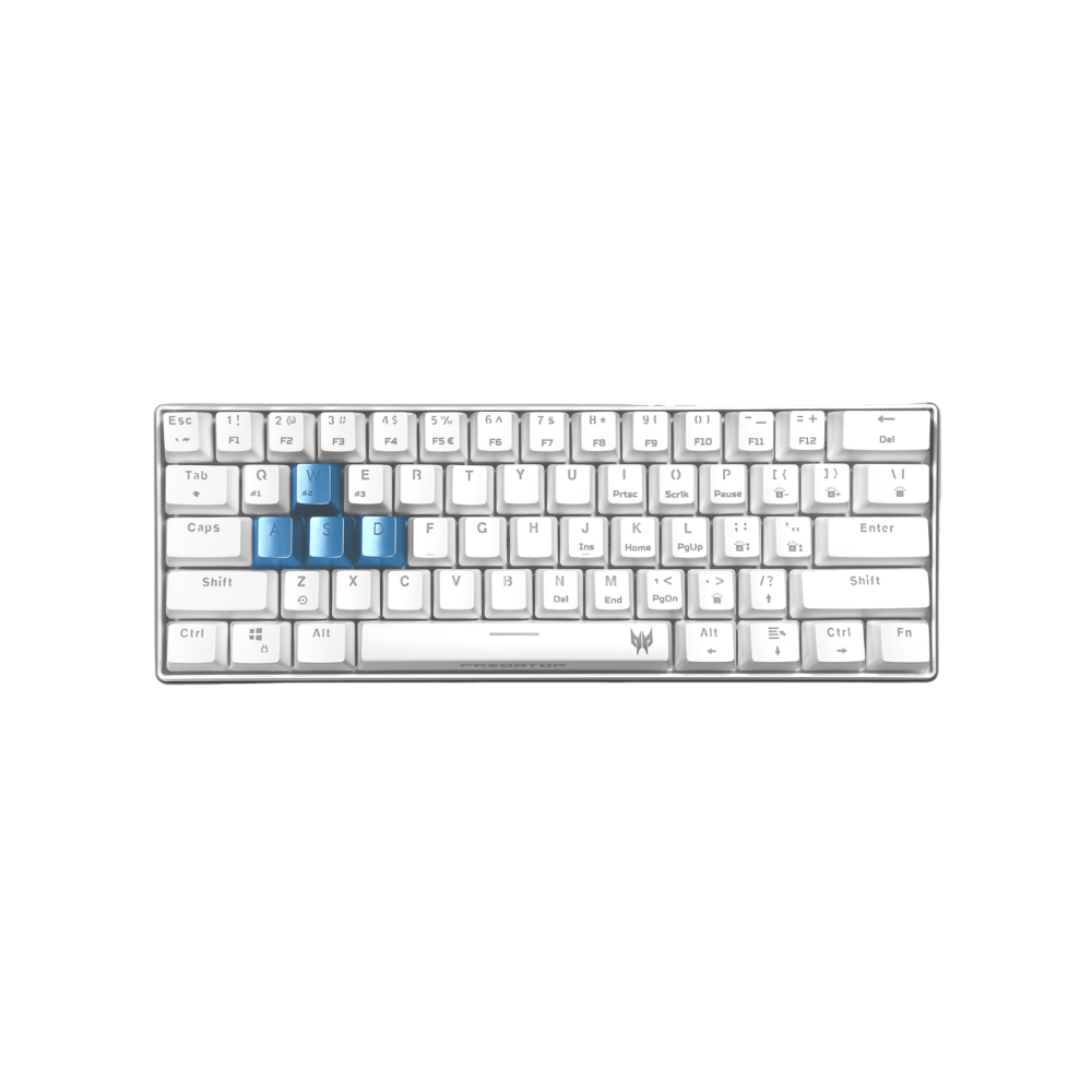 Acer Predator Gaming Aethon 330 Wireless Keyboard White | Kailh Switches | 61 Keys including Media Keys | Dual Mode - Wired and Bluetooth | 1Y Warranty