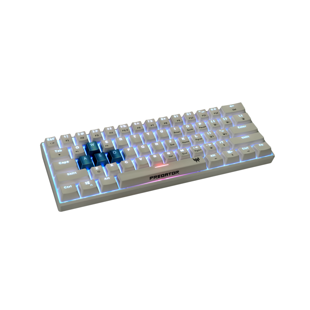 Acer Predator Gaming Aethon 330 Wireless Keyboard White | Kailh Switches | 61 Keys including Media Keys | Dual Mode - Wired and Bluetooth | 1Y Warranty