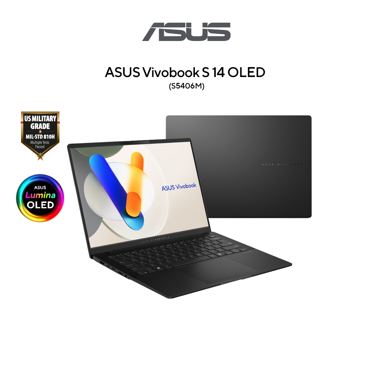 ASUS Vivobook S S5406M AI PC Laptop | Intel EVO Ultra 7-155H | 16GB RAM 512GB SSD | 14" OLED | RGB | W11 | MS OFFICE+BAG