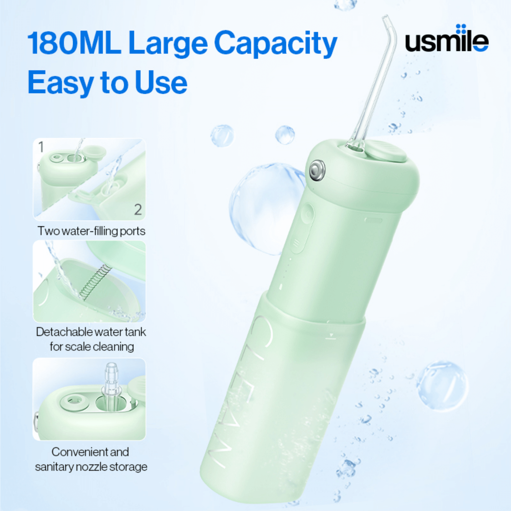 usmile CY1 Soft Clean Water Flosser Ultrasonic Oral Irrigator | Thunder ...
