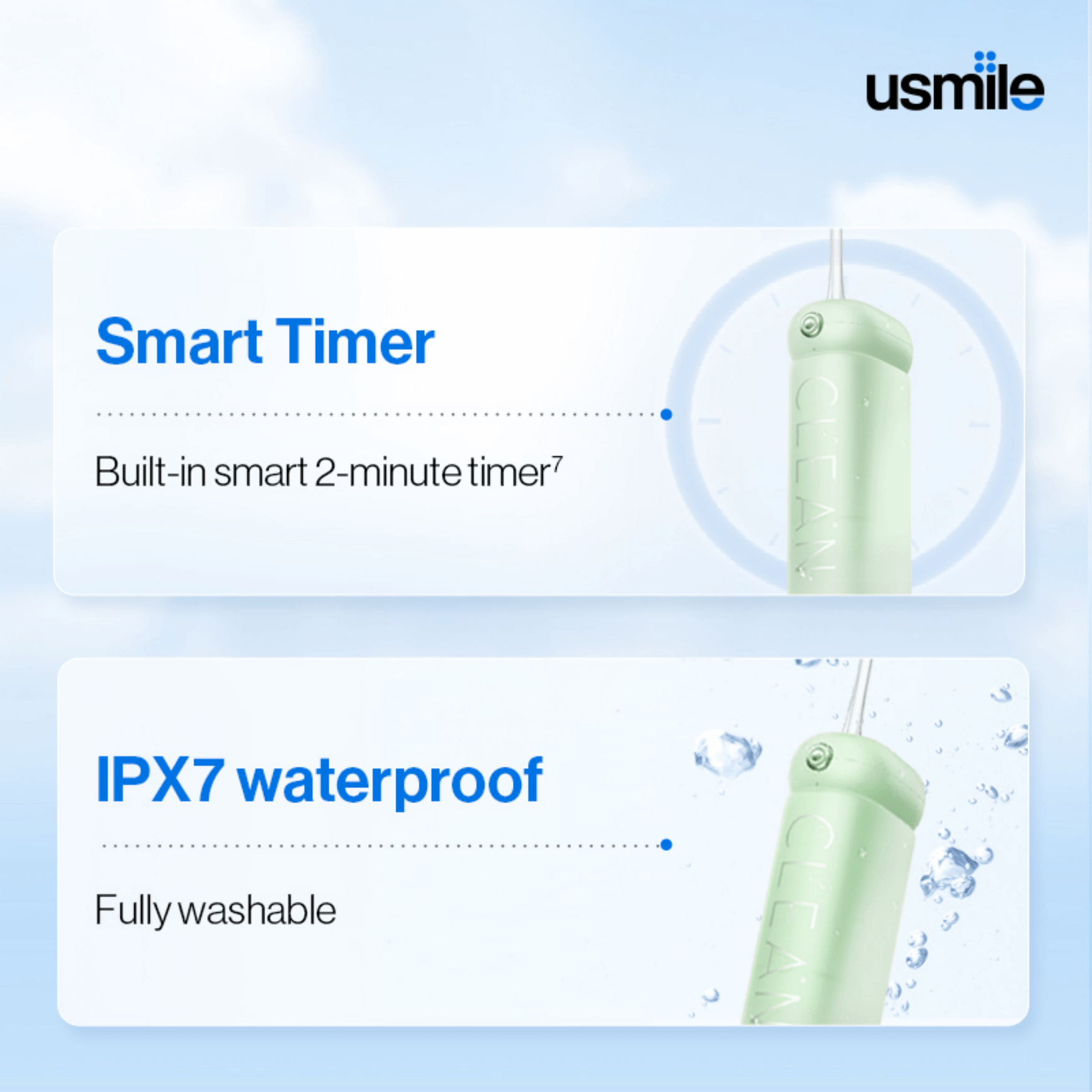 usmile CY1 Soft Clean Water Flosser Ultrasonic Oral Irrigator | Thunder ...