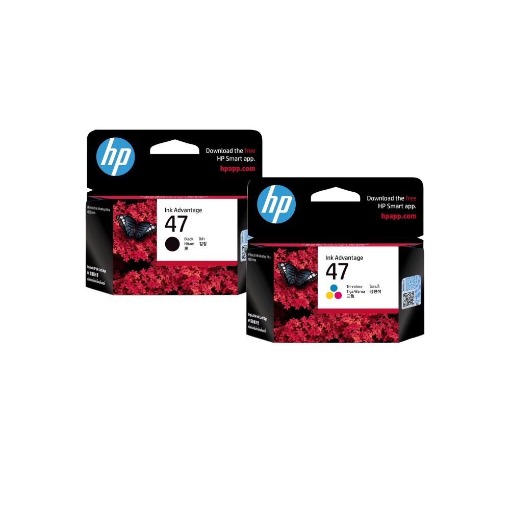 HP 47 Black 6ZD21AA / Tri-color 6ZD61AA Original Ink Advantage Cartridge - Deskjet 4828/4928