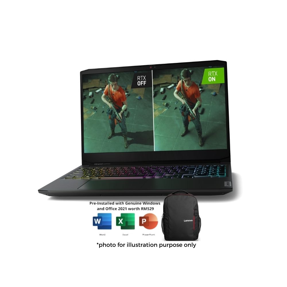 Lenovo IdeaPad Gaming 3 15IHU6 82K1010PMJ Laptop | i5-11320H | 8GB RAM 512GB SSD | 15.6" FHD | RTX3050Ti | W11 | BAG