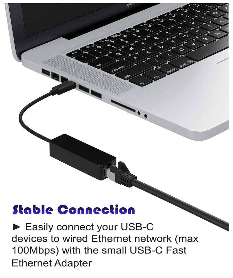 Vitar Type C 2.0 To Lan Adapter / Type C To Lan Adapter Supports up to 1000Mbps (1 Year Warranty)