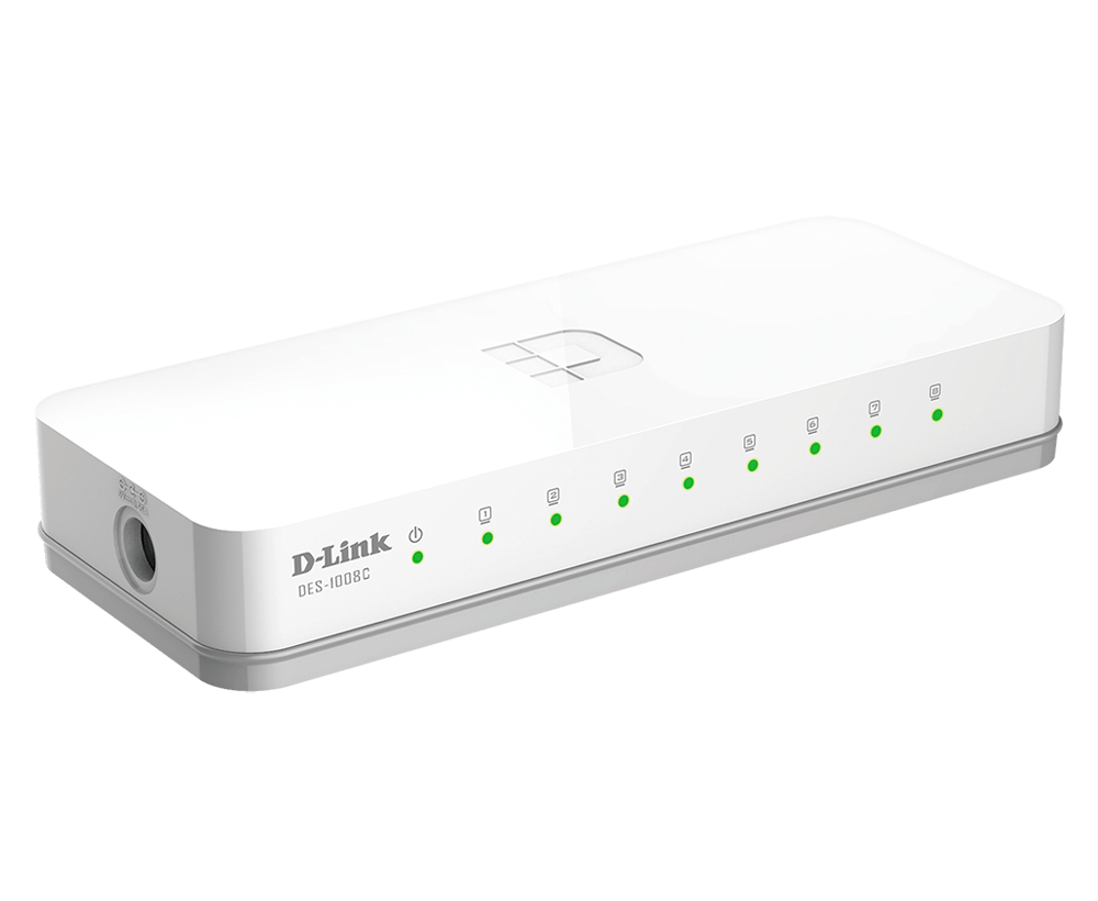 D-Link | DES-1008C | Unmanaged Ethernet Switch - | 8 Ports| /10 to 100Mbps (3 Years Warranty)