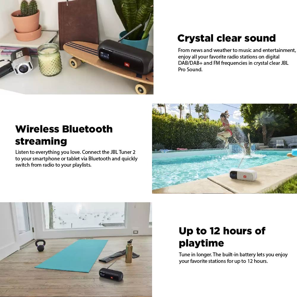 JBL Tuner 2 Portable Clock + FM radio Speaker with Bluetooth
