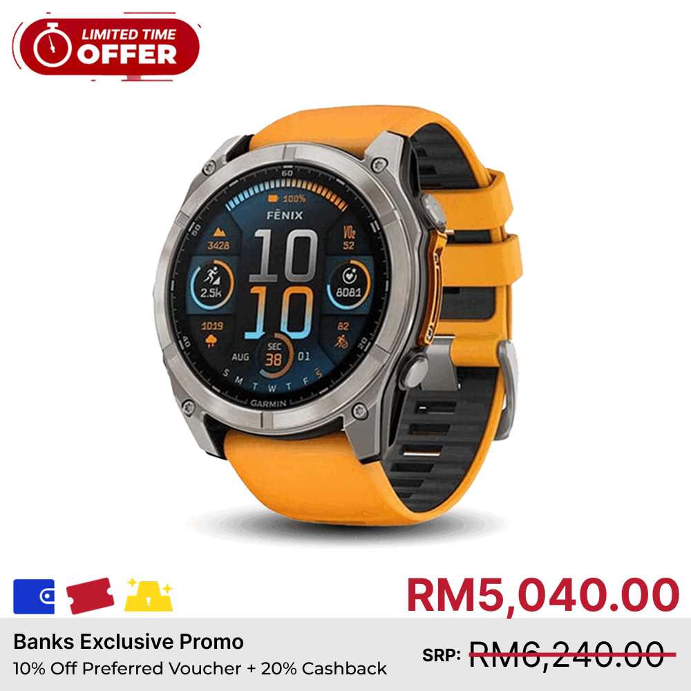 Garmin Fenix 8 AMOLED Advanced Outdoor GPS Smartwatch