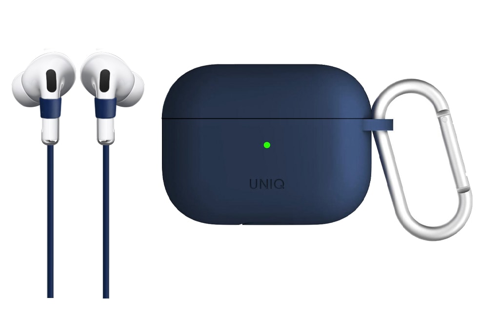 Uniq Vencer Apple Airpods Pro Hang case with sports ear loop - (Maroon/ Dark Grey/Blue)