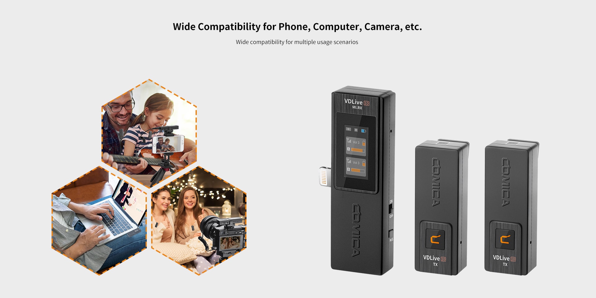Comica VDLive10 (MI/USB) Black 2.4 Wireless USB Microphone