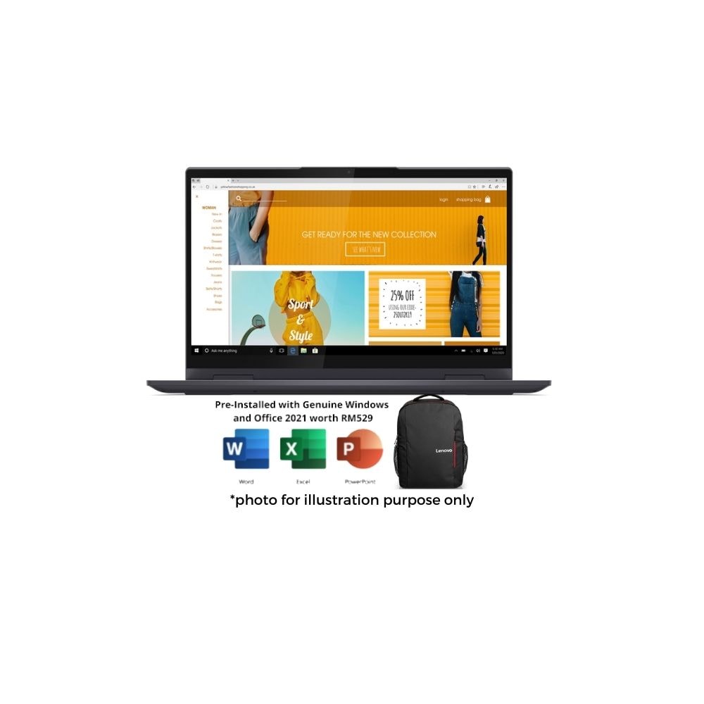 Lenovo Yoga 7 14TIL 82BH00PKMJ Laptop | i5-1135G7 | 8GB RAM 512GB SSD | 14" FHD Touch | W11 | MS OFFICE + BAG + PEN