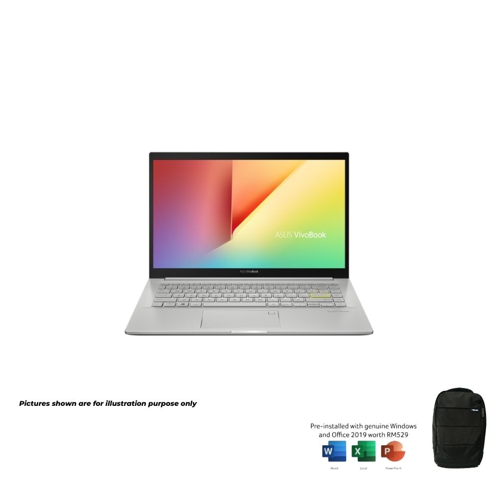 Asus Vivobook K413E-AAM1630TS Hearty Gold Laptop | Intel Core i5-1135G7 | 8GB RAM 512GB SSD | 14 FHD | W10 | FREE MS Office+Bag