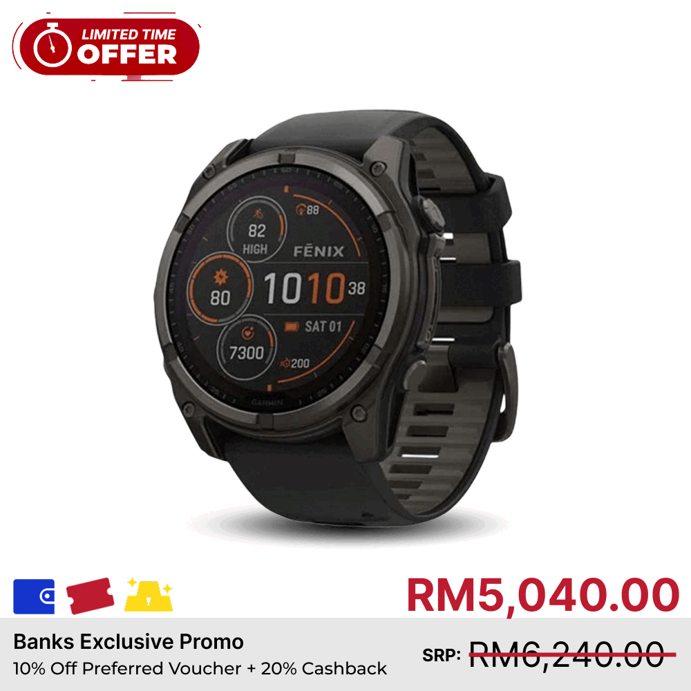 Garmin Fenix 8 Solar Advanced Outdoor GPS Smartwatch