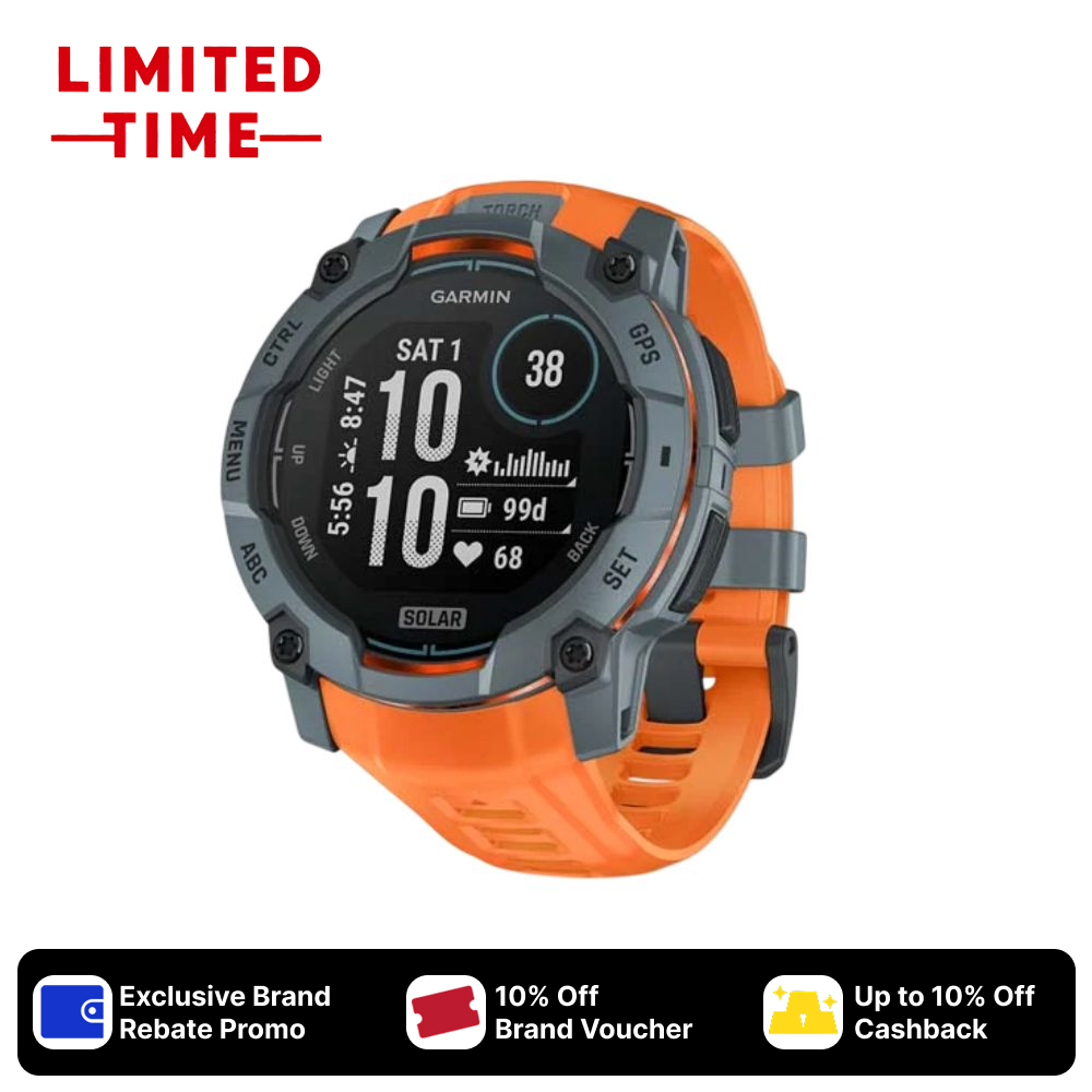 Garmin Instinct 3 SOLAR Rugged GPS Smartwatch