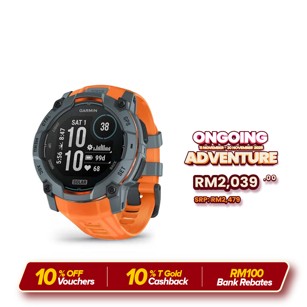 Garmin Instinct 3 Solar Rugged GPS Smartwatch