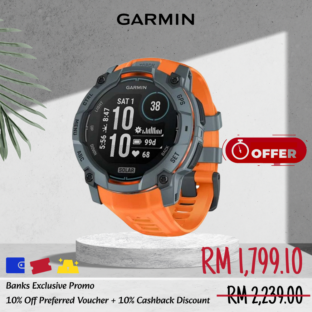 Garmin Instinct 3 Solar Rugged GPS Smartwatch
