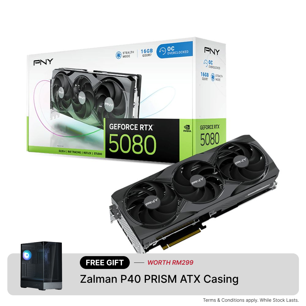 (April Fools Promo) PNY GeForce RTX 5080 Triple Fan OC 16GB GDDR7