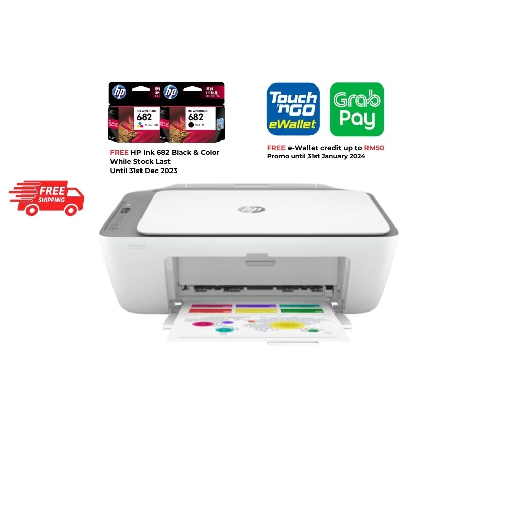 (Exclusive) HP DeskJet Ink Advantage All-in-One Printer 2776 Grey / 2777 Green | Print,Scan,Copy,Wireless/Wifi | HP 682(B),682(C)