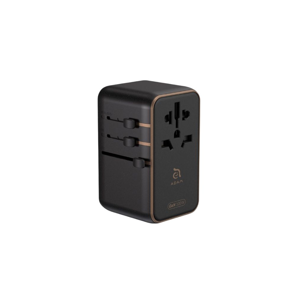 ADAM elements T100L Universal Travel Adapter with Built-In USB-C Cable