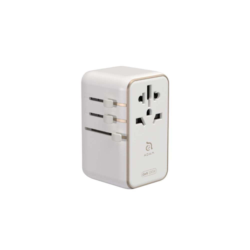 ADAM elements T100L Universal Travel Adapter with Built-In USB-C Cable