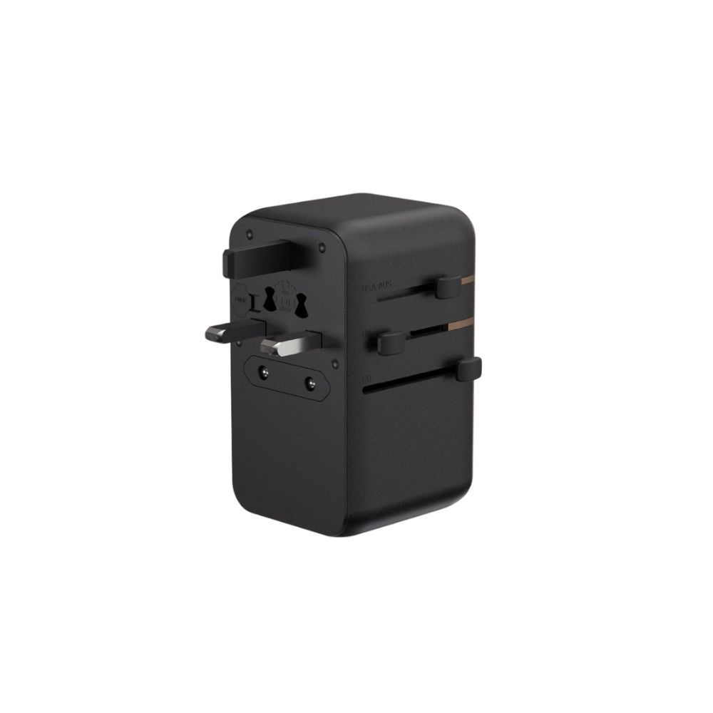 ADAM elements T100L Universal Travel Adapter with Built-In USB-C Cable