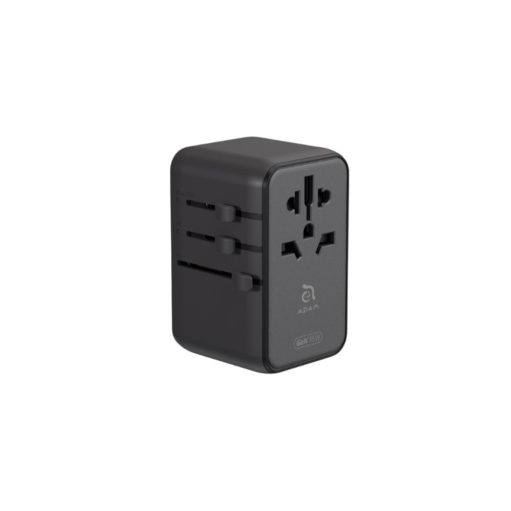 ADAM elements T35L Universal Travel Adapter with Built-In USB-C Cable