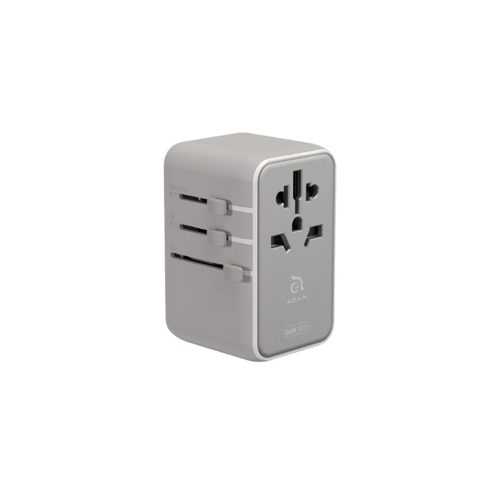 ADAM elements T35L Universal Travel Adapter with Built-In USB-C Cable