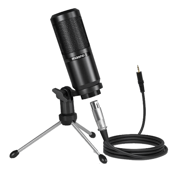 Maono AU-360TR Professional USB Condenser Microphone Kit with XLR-to-3.5mm Cable