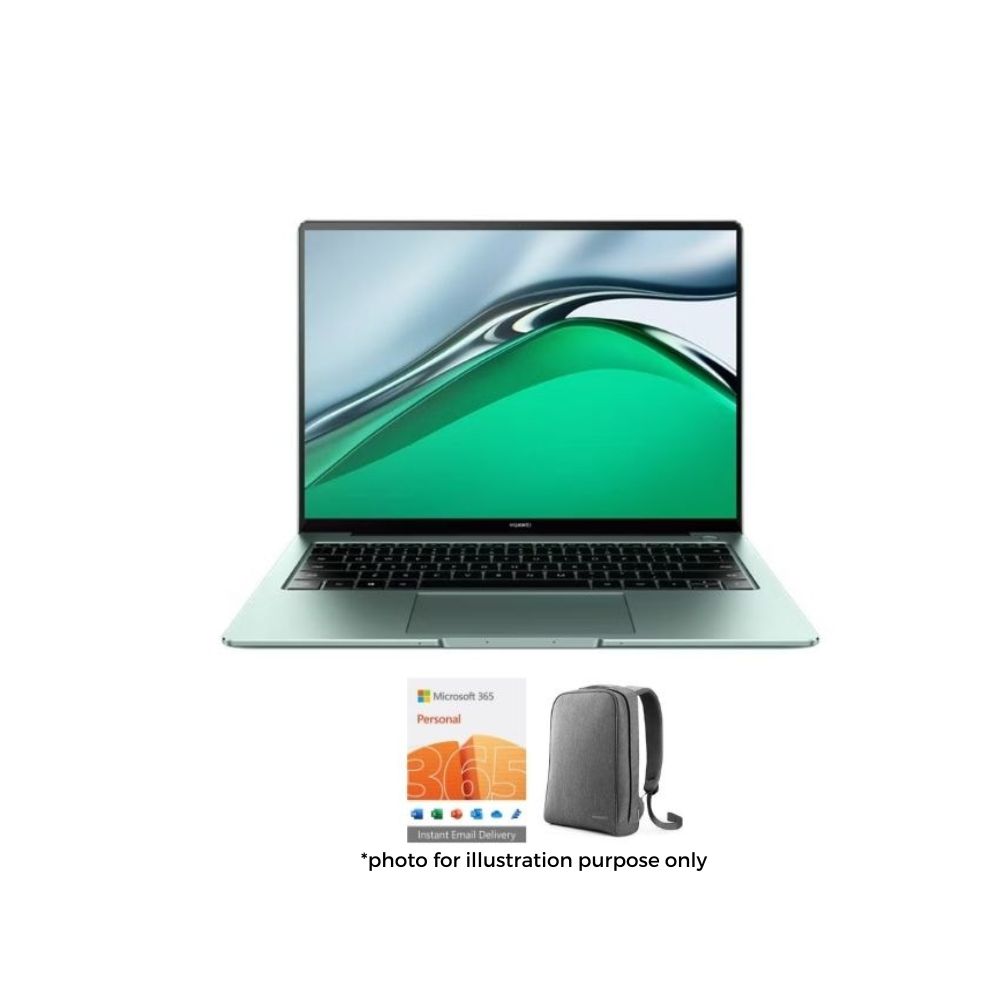 Huawei MateBook 14s Spruce Green Laptop | Intel Core i5-11300H | 8GB RAM 512GB SSD |14.2" 2.5K 90Hz Touch | W10 | Free Buds Pro+Microsoft Office 365+Bag