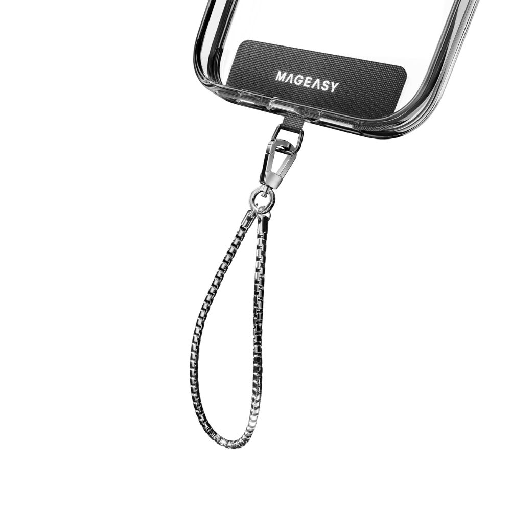 Mageasy Phone Metal Chain Wrist Strap + Strap Card