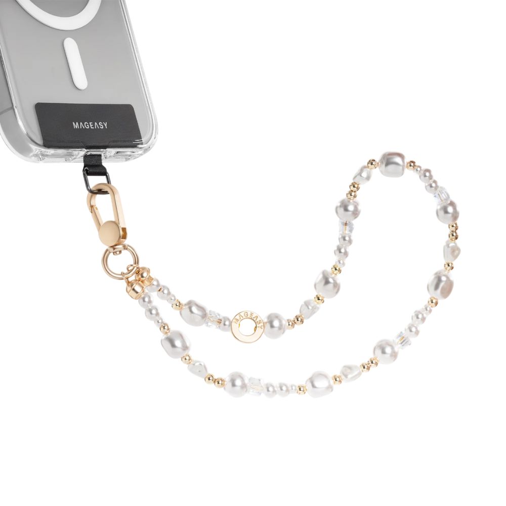 Mageasy Phone Pearl Wrist Strap + Strap Card
