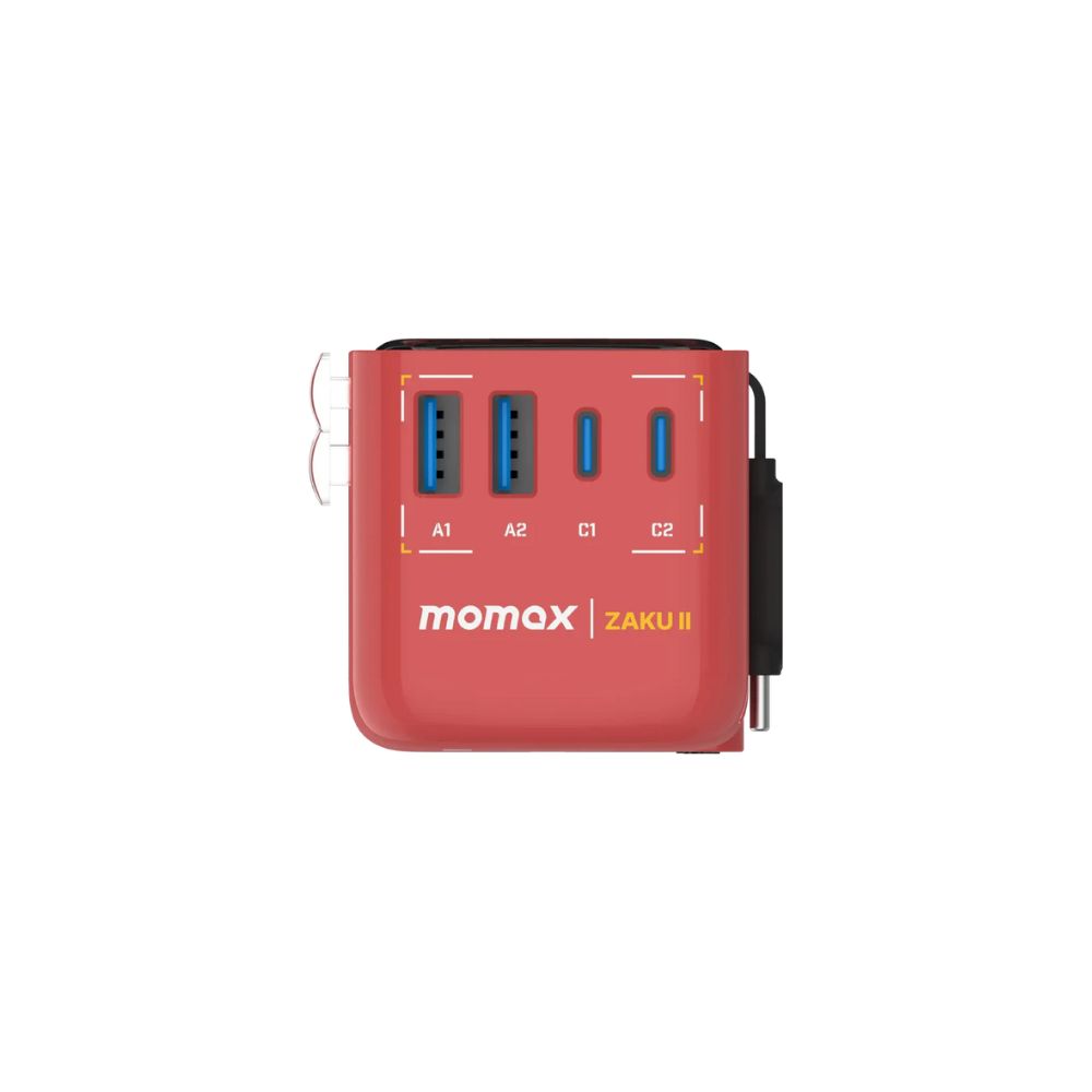 Momax x Gundam 1-World Flow 4 Port Travel Charger with Built-in Cable