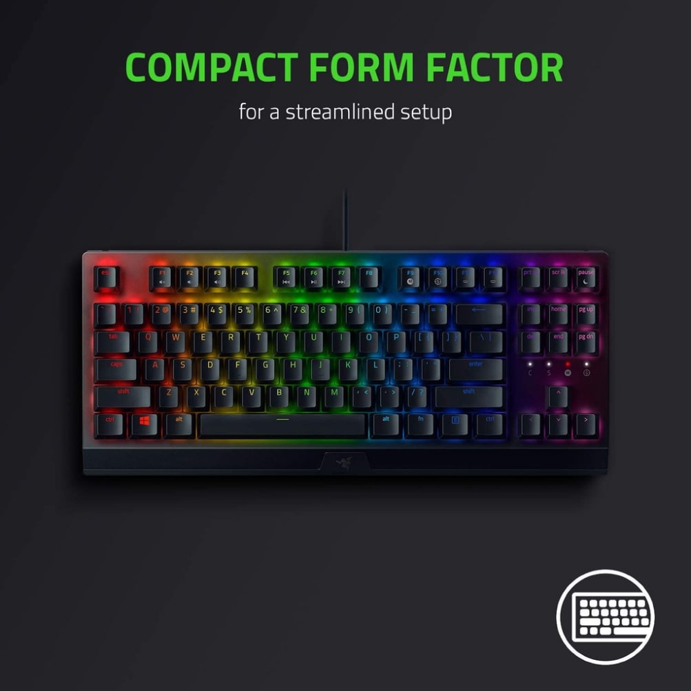 Razer Blackwidow V3 Tenkeyless TKL Compact Mechanical Gaming Keyboard