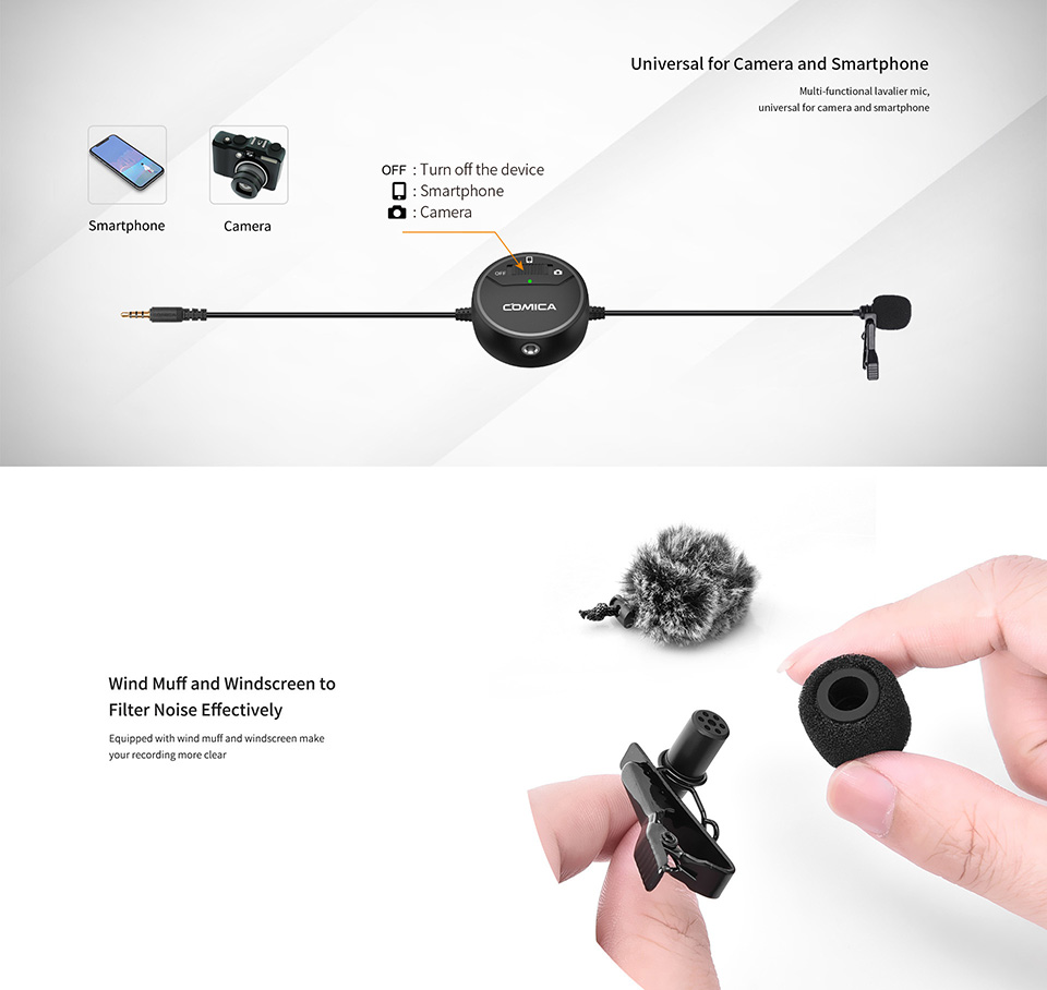 Comica SIG.LAV V03 Condenser Omnidirectional Video Microphone (1 Year Warranty)