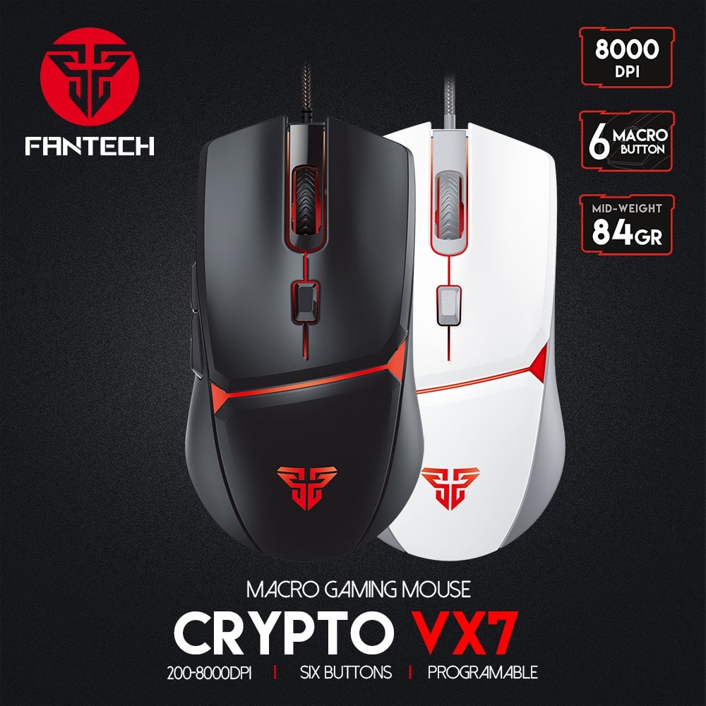 Fantech VX7 Crypto 6D Lightweight Macro Programmable Gaming Mouse (MO31)