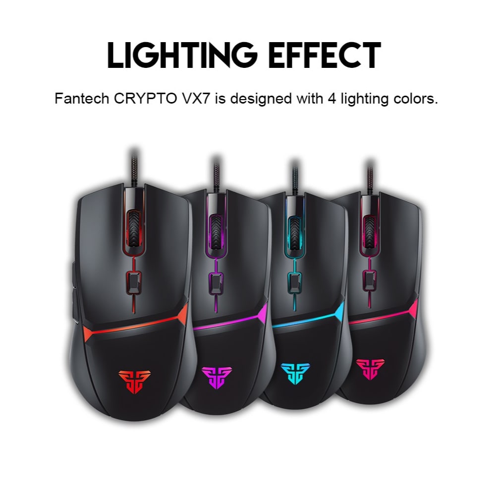 Fantech VX7 Crypto 6D Lightweight Macro Programmable Gaming Mouse (MO31)