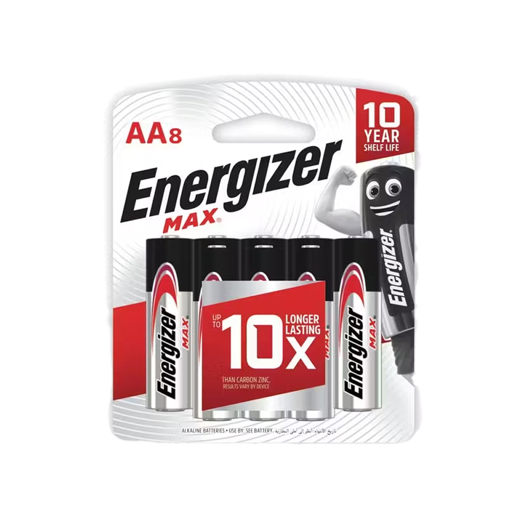 Energizer E91BP8M Max AA Size Battery - 8pcs
