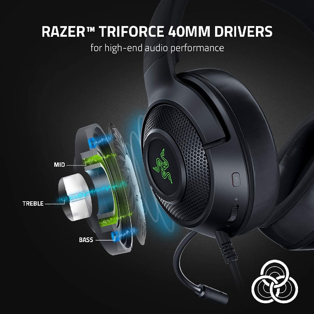 Razer Kraken V3 Hypersense 7.1 Surround Sound Wired USB Gaming Headset