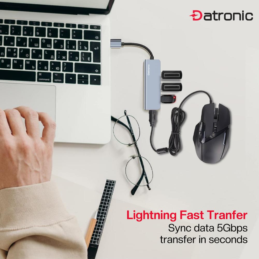 Datronic USB-C to 4-Port USB Hub (DUSB-343)