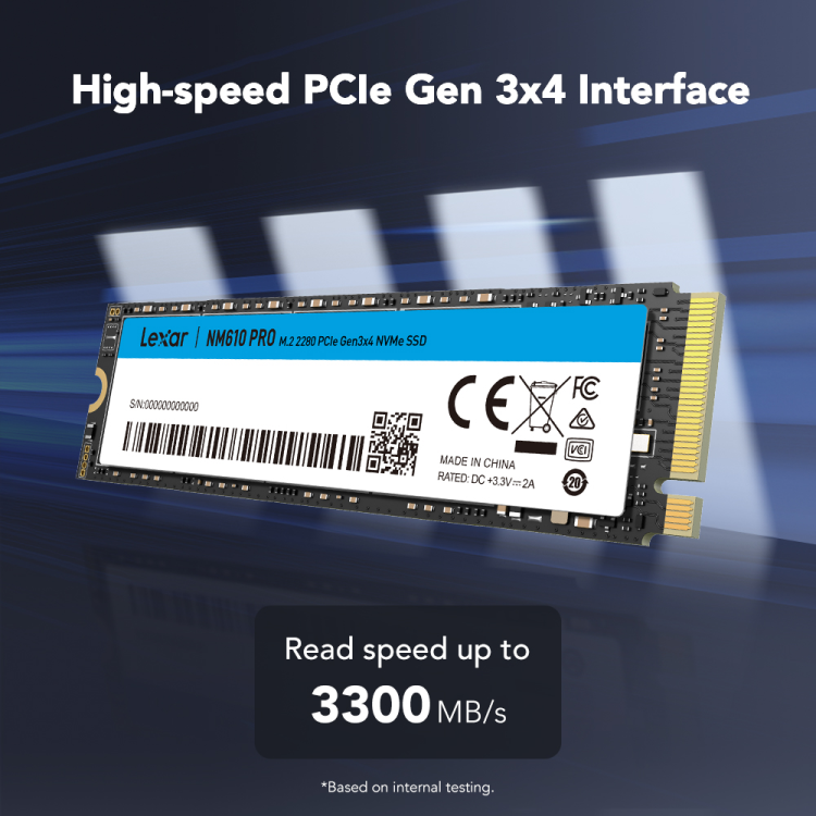 LEXAR M.2 2280 PCIe NVMe Gen3 NM610 PRO SSD