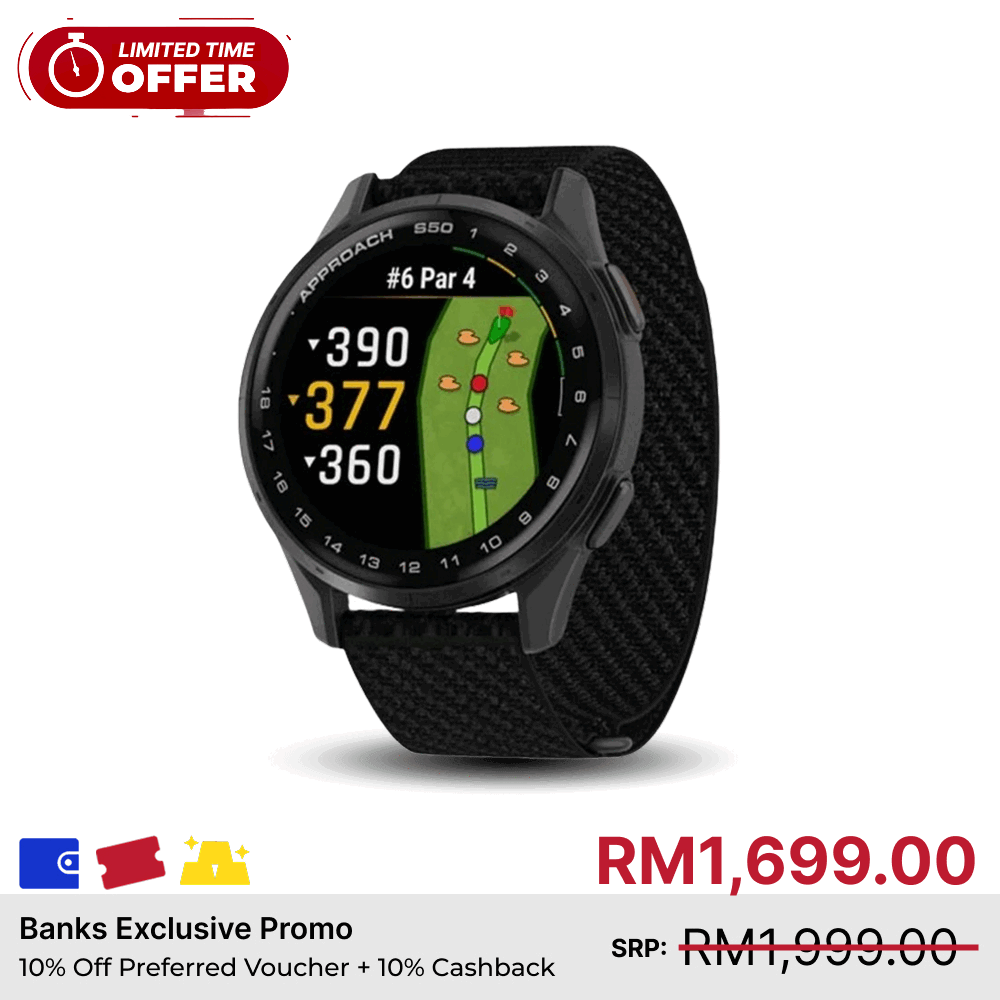 Garmin Approach S50 Advanced GPS Golf Smartwatch