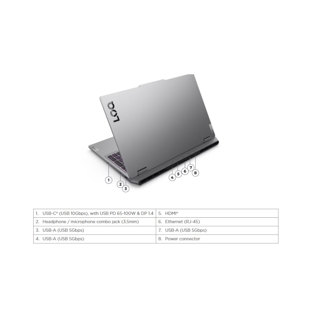 Lenovo LOQ 15AHP10 83JG006LMJ Laptop | AMD Ryzen 7 250 | 16GB RAM 512GB SSD | 15.6" FHD 144Hz | RTX5060 | W11