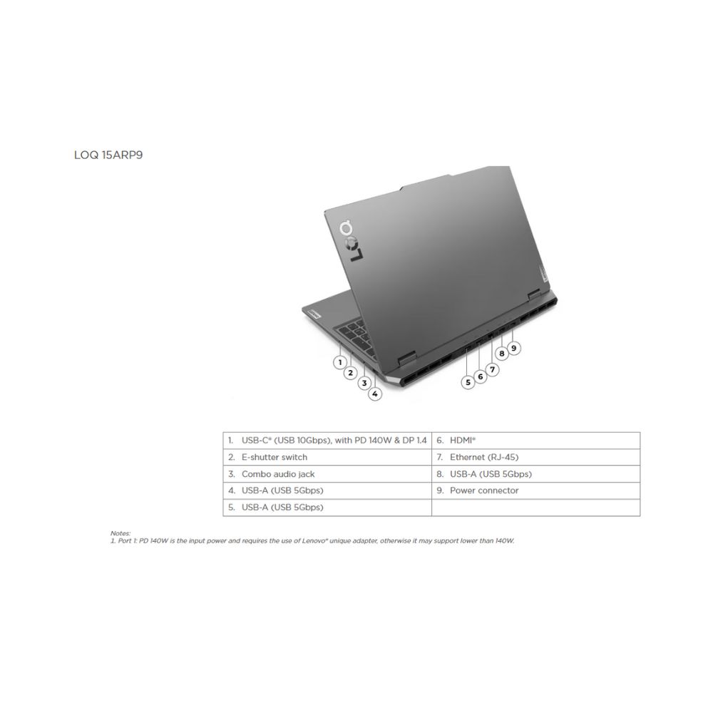 Lenovo LOQ 15ARP9 Gaming Laptop 83JC00LEMJ | AMD Ryzen 5 7235HS | 12GB RAM 512GB SSD | 15.6" FHD 144Hz | RTX4050 | MS OFFICE | W11