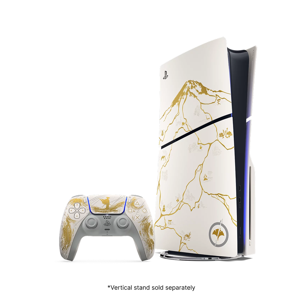 PS5 Slim Disc Ghost of Yotei Gold Limited Edition Bundle - Playstation