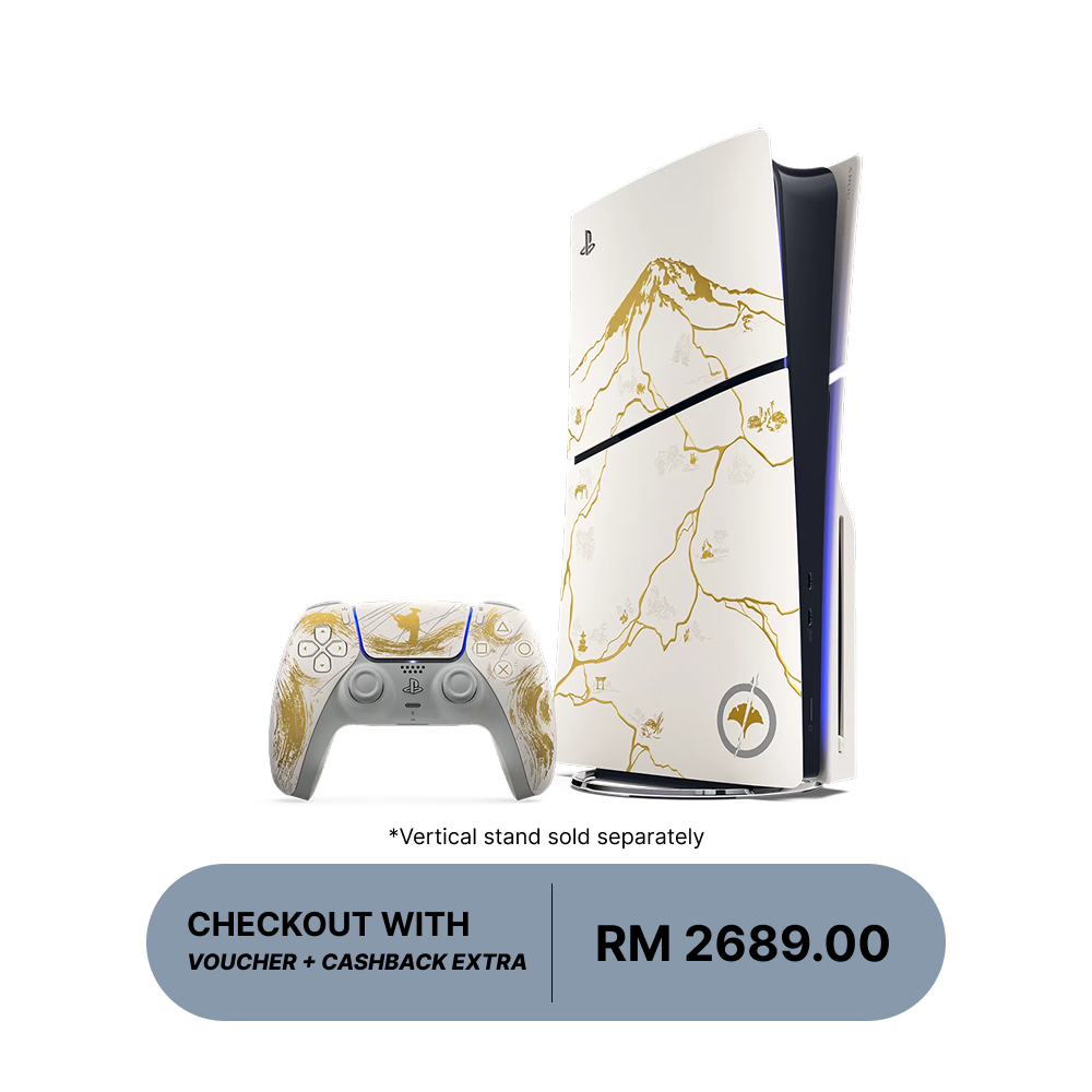 PS5 Slim Disc Ghost of Yotei Gold Limited Edition Bundle - Playstation